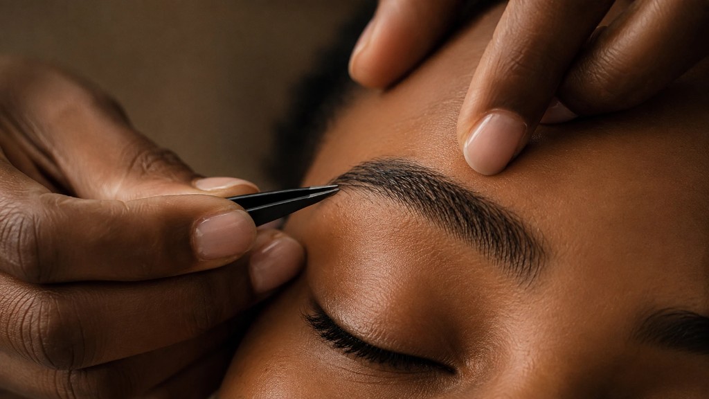 Brow shaping at Gena Beautique Bar