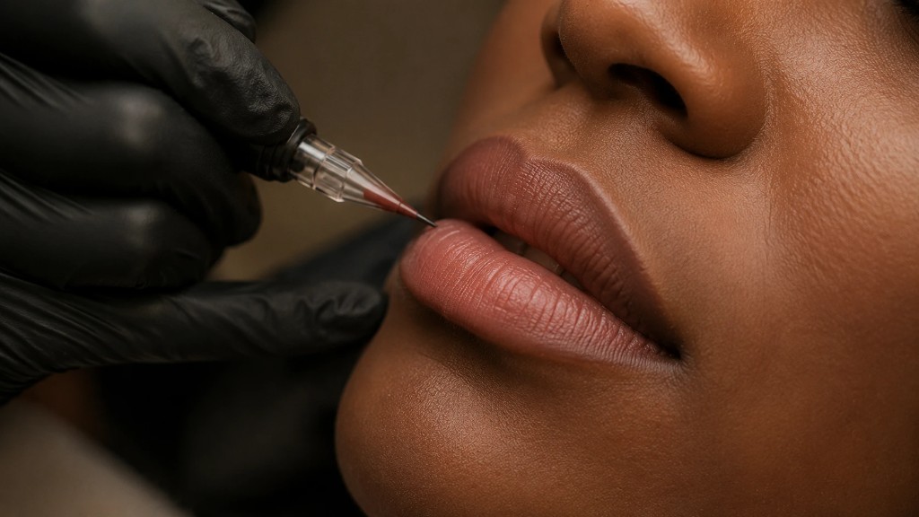 Lip blush treatment at Gena Beautique Bar